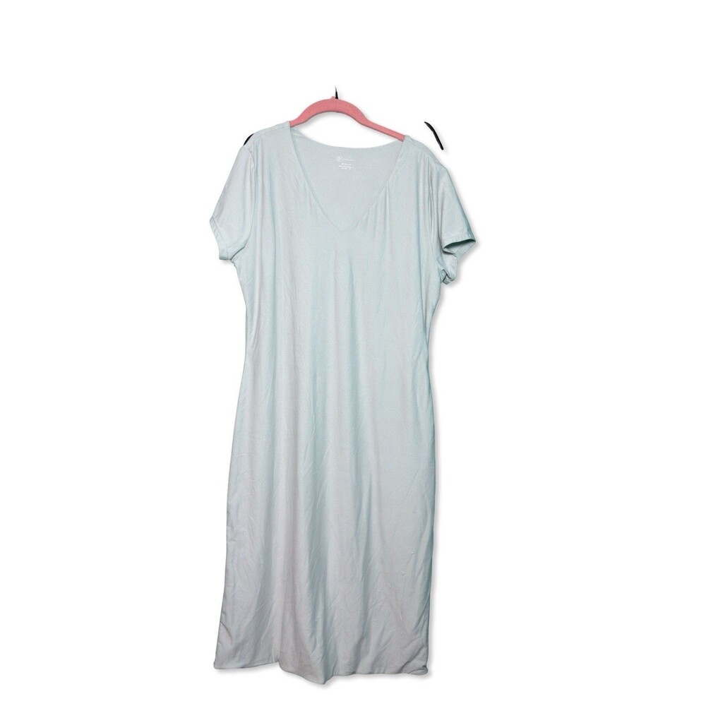 No Boundaries Womens XL Mint T-Shirt Maxi Dress V-Neck Short Sleeve Casual